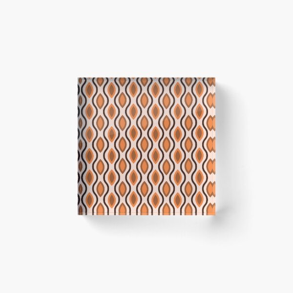 Item preview, Mid century modern small ogee oval pattern in orange and brown designed and sold by Yasminepatterns .