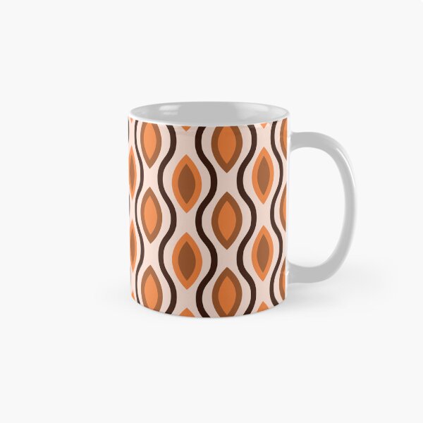 Item preview, Mid century modern small ogee oval pattern in orange and brown designed and sold by Yasminepatterns .