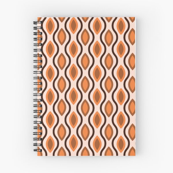 Item preview, Mid century modern small ogee oval pattern in orange and brown designed and sold by Yasminepatterns .