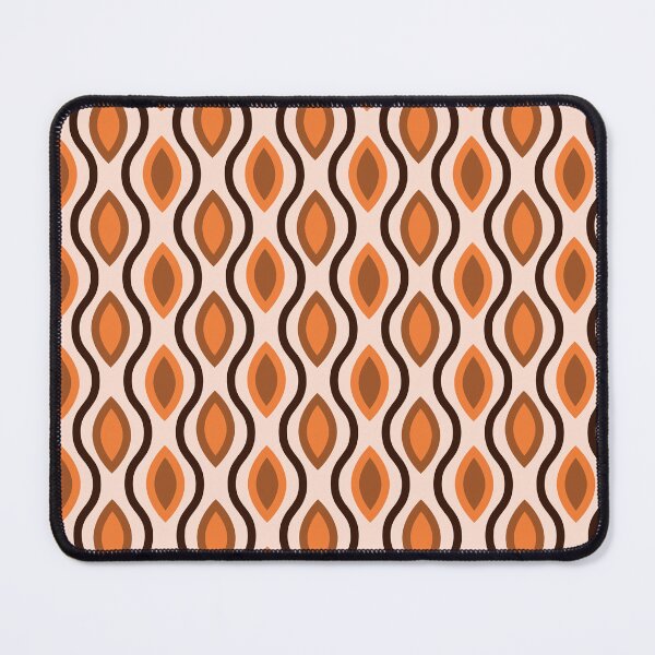 Item preview, Mid century modern small ogee oval pattern in orange and brown designed and sold by Yasminepatterns .