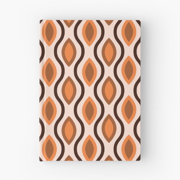Item preview, Mid century modern small ogee oval pattern in orange and brown designed and sold by Yasminepatterns .