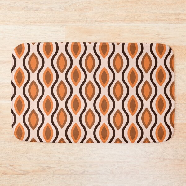 Item preview, Mid century modern small ogee oval pattern in orange and brown designed and sold by Yasminepatterns .