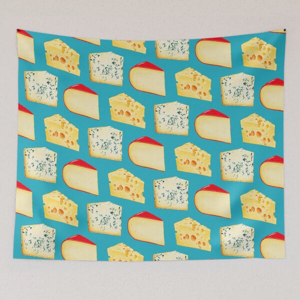 Item preview, Cheese Pattern - Blue designed and sold by Kelly  Gilleran.