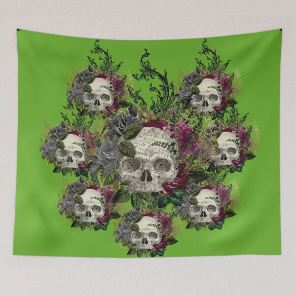 Item preview, Green Skulls for Halloween designed and sold by KVDcreations.