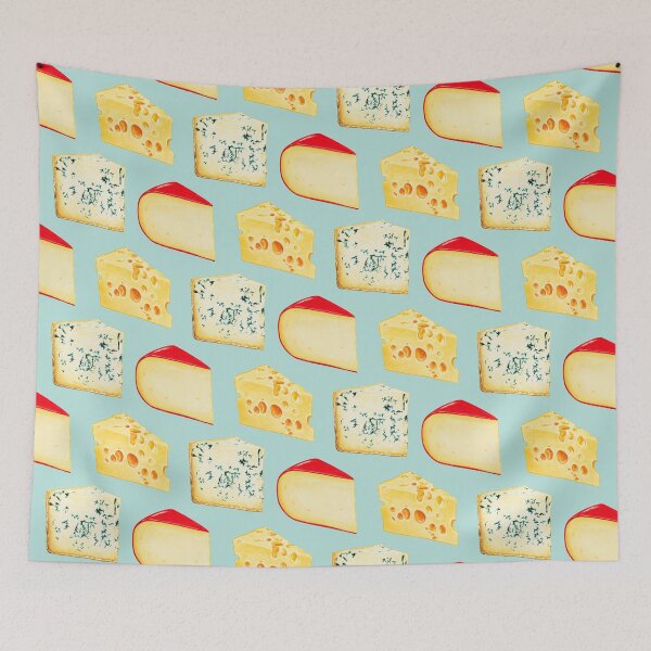 Item preview, Cheese Pattern - Blue designed and sold by Kelly  Gilleran.