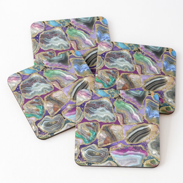 Item preview, Stunning agate stones in rainbow colors designed and sold by FGCART.