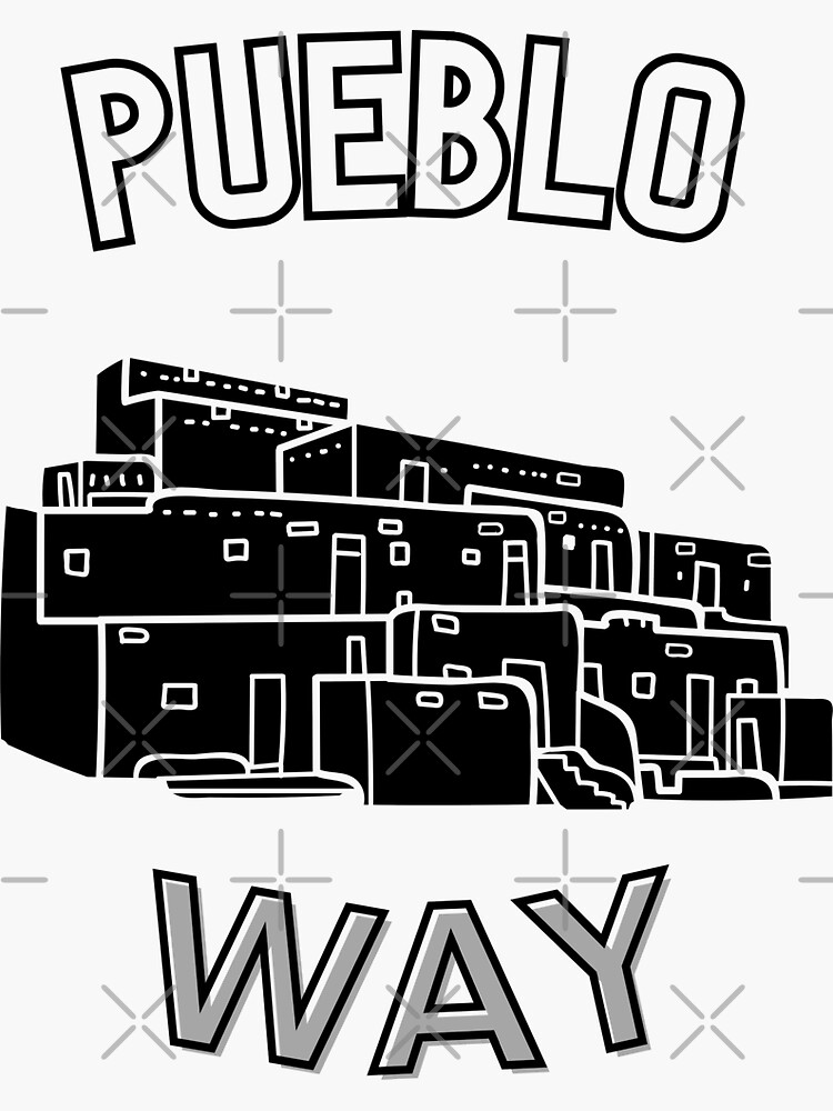 "Pueblo Way Black And White" Sticker For Sale By NDNlook | Redbubble