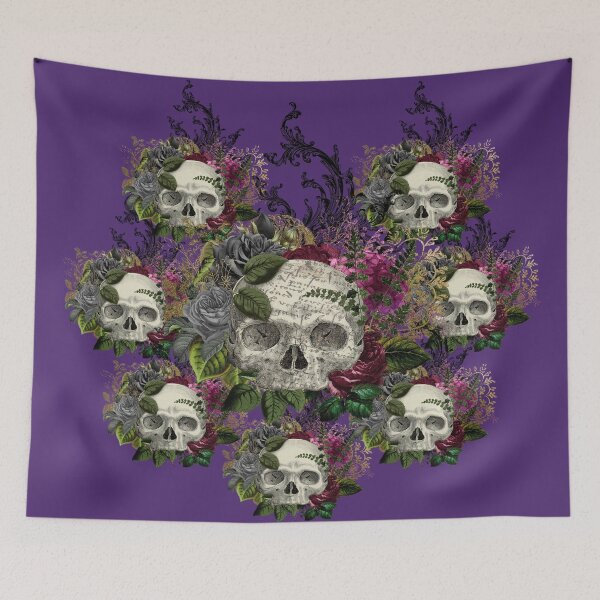 Item preview, Skulls for Halloween in Purple designed and sold by KVDcreations.
