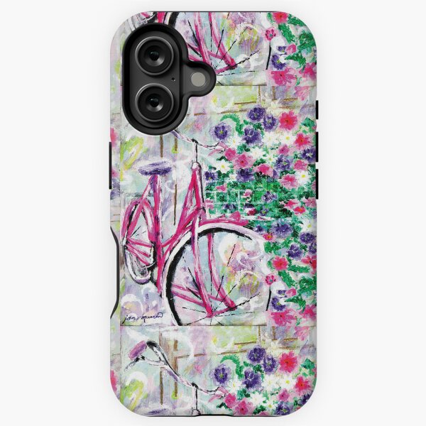 Bicycle with flowers iPhone Tough Case