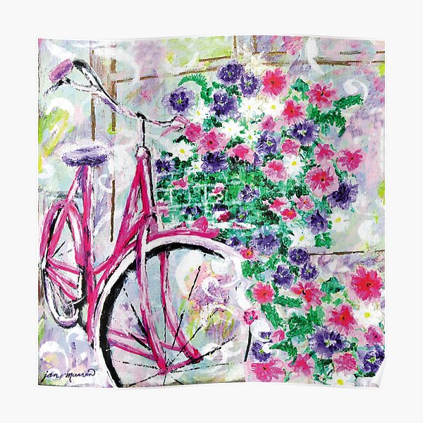 Bicycle with flowers Poster