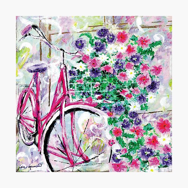 Bicycle with flowers Photographic Print