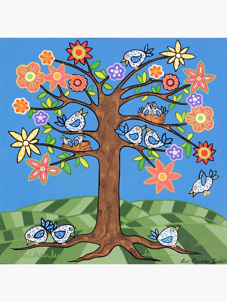 "'Birdie Tree' Inspired by Spring" Canvas Print for Sale by