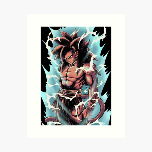 SON GOKU SUPER SAIYAN 4 SAVAGE BATTLE, an art print by Yann