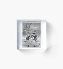 Ice skating on the pond Acrylic Block