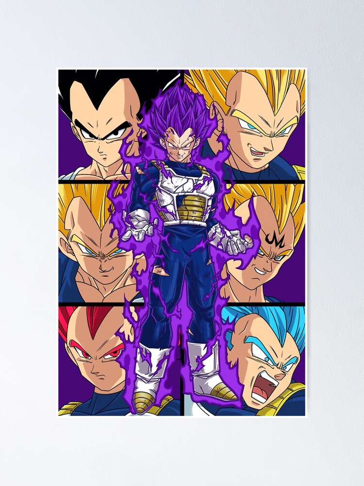 Vegeta Ultra Ego Original Art Poster - Dragon Ball Super Anime Wall Art, DBZ