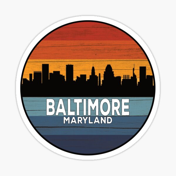 Item preview, Baltimore Maryland Skyline Vintage Sunset designed and sold by PRNTDADZ.