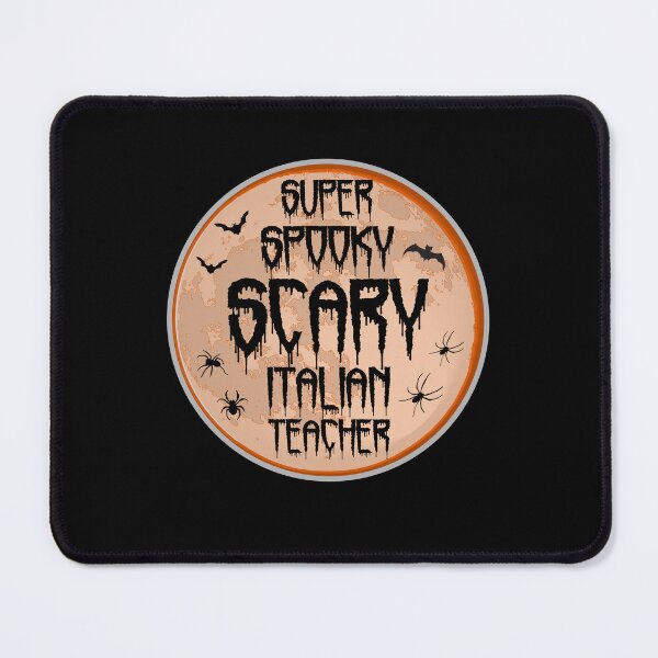 Item preview, Italian Teacher Halloween Scary Spooky Humor Moon Bats Spiders designed and sold by artfulnotebook.