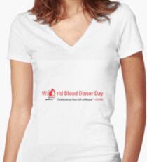 World Blood Donor Day Women's Fitted V-Neck T-Shirt