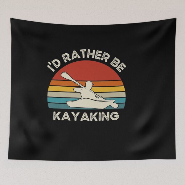 Item preview, I D RATHER BE KAYAKING VINTAGE RETRO SUNSET KAYAK designed and sold by sobriowslen.