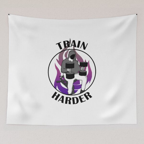 Item preview, Train harder guy training gym motivation  designed and sold by designsbyted.
