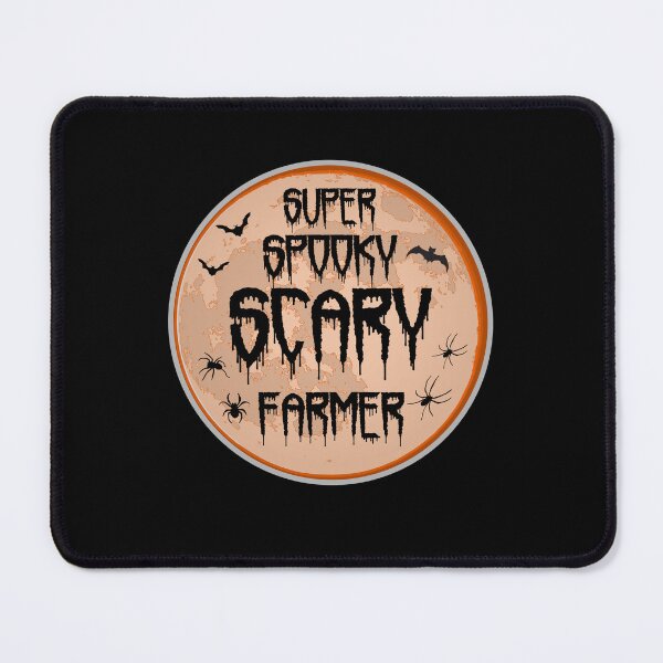 Item preview, Farmer Halloween Scary Spooky Humor Moon Bats Spiders designed and sold by artfulnotebook.