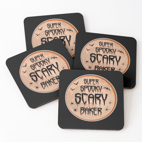 Item preview, Baker Halloween Scary Spooky Humor Moon Bats Spiders designed and sold by artfulnotebook.