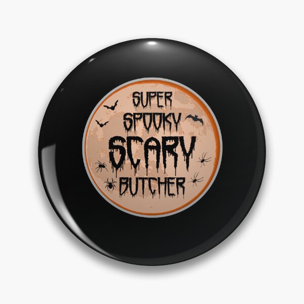 Item preview, Butcher Halloween Scary Spooky Humor Moon Bats Spiders designed and sold by artfulnotebook.