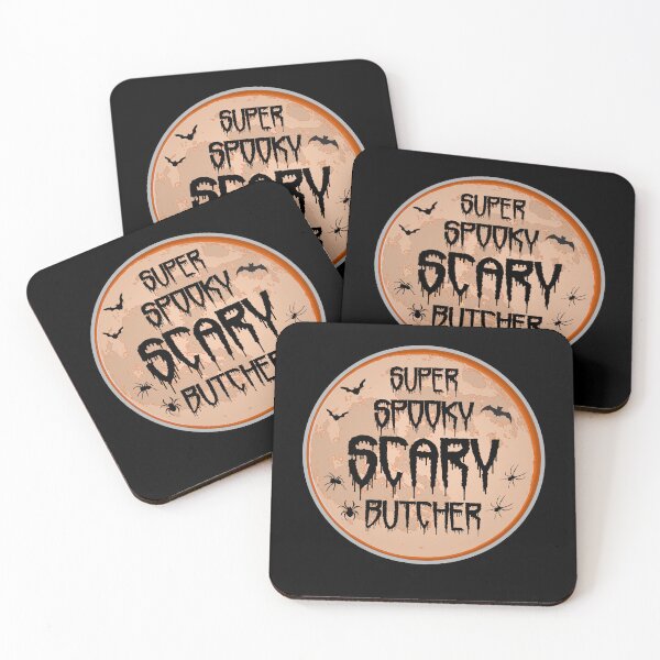 Item preview, Butcher Halloween Scary Spooky Humor Moon Bats Spiders designed and sold by artfulnotebook.