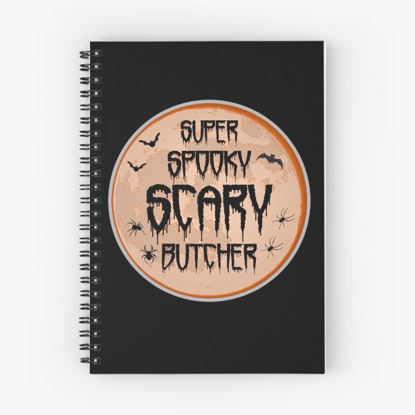 Item preview, Butcher Halloween Scary Spooky Humor Moon Bats Spiders designed and sold by artfulnotebook.
