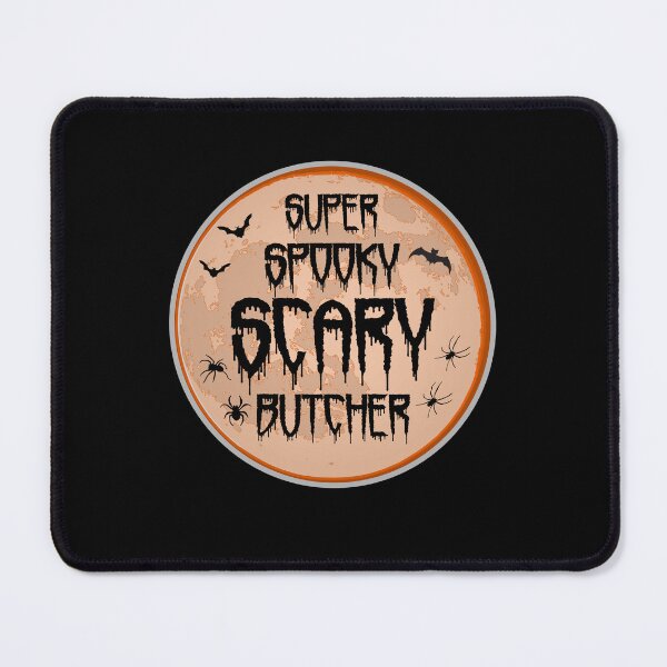 Item preview, Butcher Halloween Scary Spooky Humor Moon Bats Spiders designed and sold by artfulnotebook.