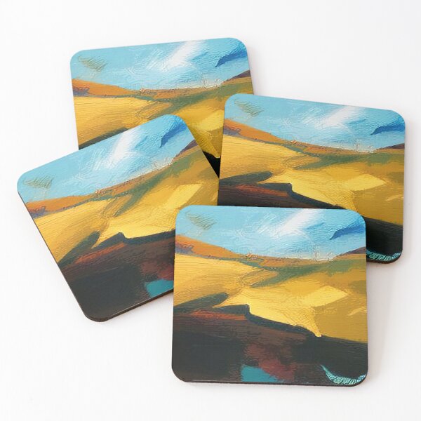 Item preview, Warm Colorful Simple Modern Art Landscape Abstract  designed and sold by CattlettArt.