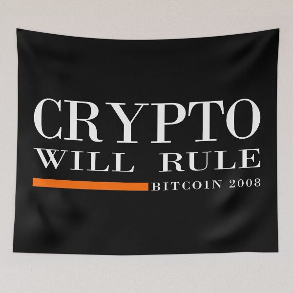 Item preview, Crypto Will Rule - Bitcoin 2008 - Clothing, Home, Gifts and Personal - White Print - VBK - VisionsByKaren designed and sold by VisionsByKaren.