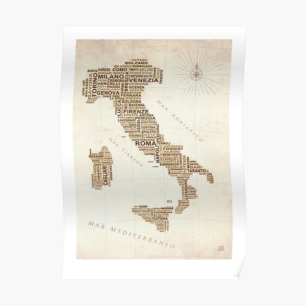 Italien Textkarte Poster
