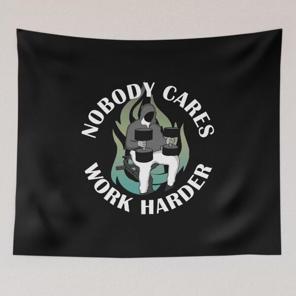 Item preview, Nobody cares work harder dumbell press gym motivation  designed and sold by designsbyted.