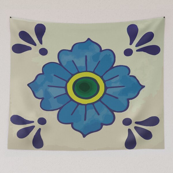 Item preview, Blue flower classic talavera tile pattern stylish kitchen designed and sold by T-Mex.