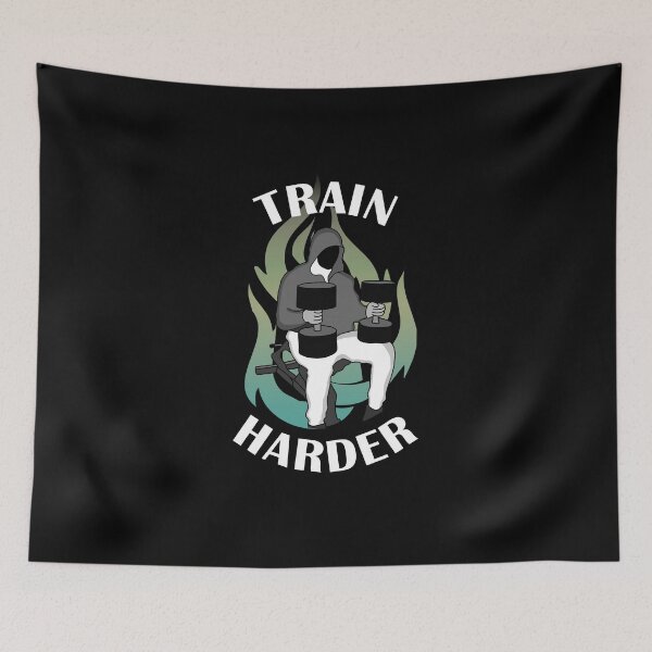 Item preview, Train harder dumbell press gym motivation  designed and sold by designsbyted.