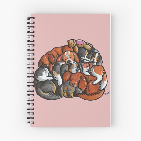 Item preview, Sleeping pile of Cavalier King Charles Spaniels designed and sold by animalartbyjess.
