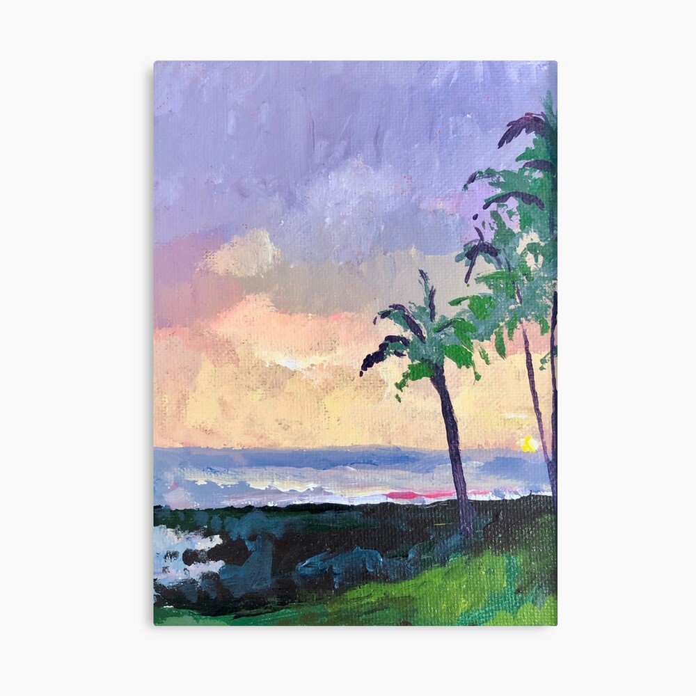 Kauai Ocean Original Acrylic Painting, 5x7 Canvas Panel, Hawaii