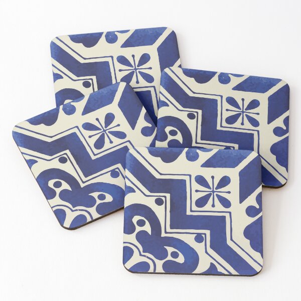 Item preview, Geometric deep blue neo mexican talavera tile designed and sold by T-Mex.