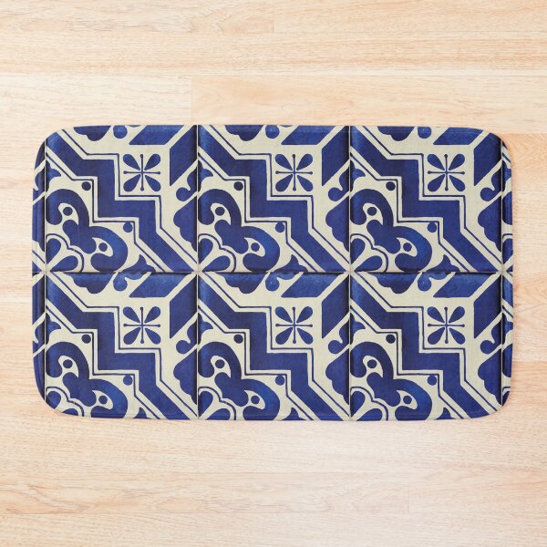 Item preview, Geometric deep blue neo mexican talavera tile designed and sold by T-Mex.