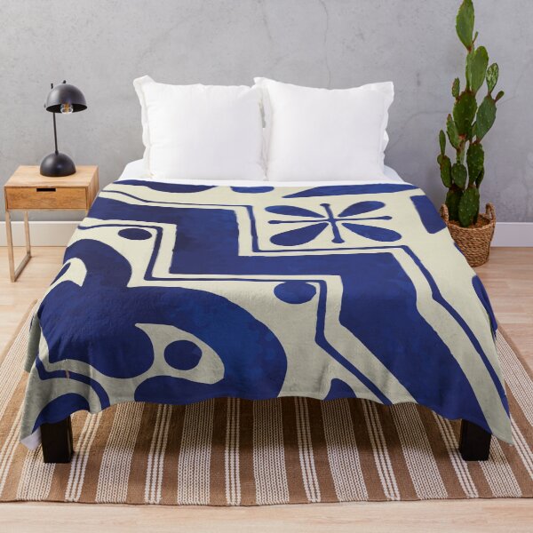 Item preview, Geometric deep blue neo mexican talavera tile designed and sold by T-Mex.