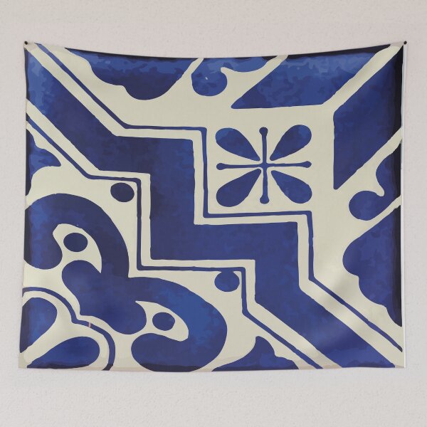 Item preview, Geometric deep blue neo mexican talavera tile designed and sold by T-Mex.
