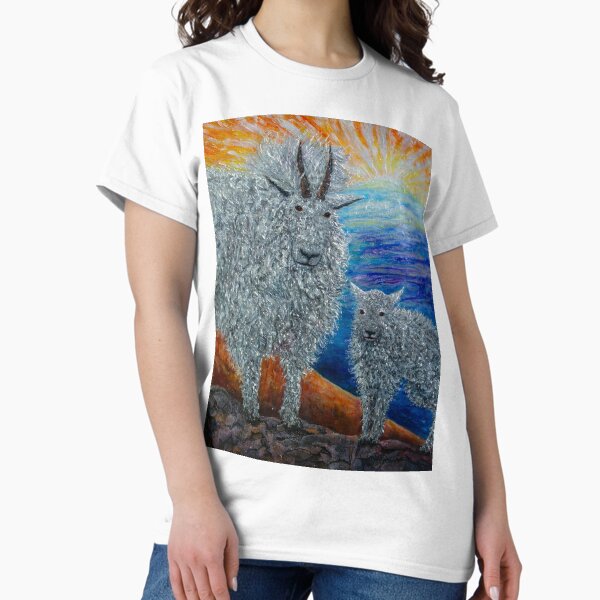 Item preview, An adorable Mountain Nanny and Her Kid Goats at Mile High Colorado Painting designed and sold by Rocky Mountain Artistry.