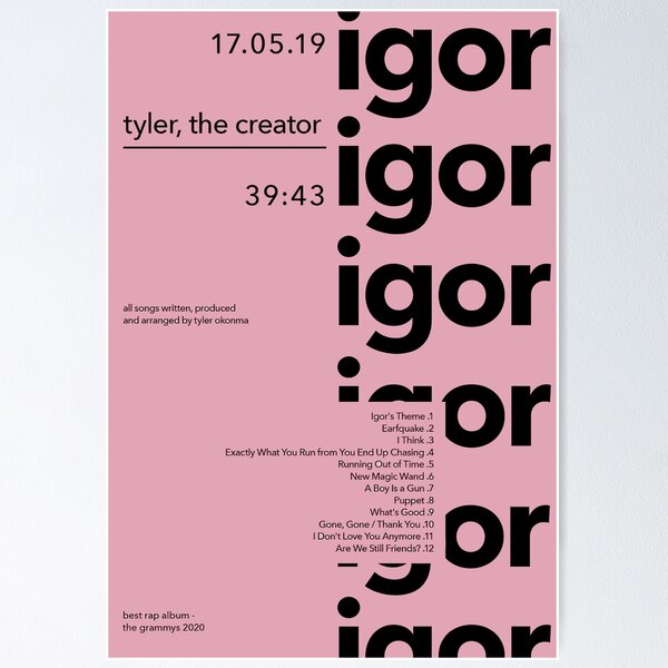 IGOR by Tyler, the Creator  Soundwave Art Print Poster – The Wav