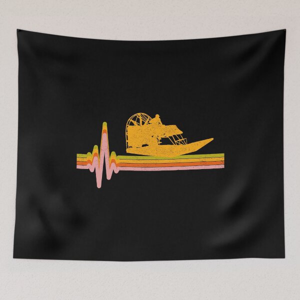 Item preview, Airboat Fanboat Airboating Swamp boat Heartbeat Pulse designed and sold by CuteDesigns1.
