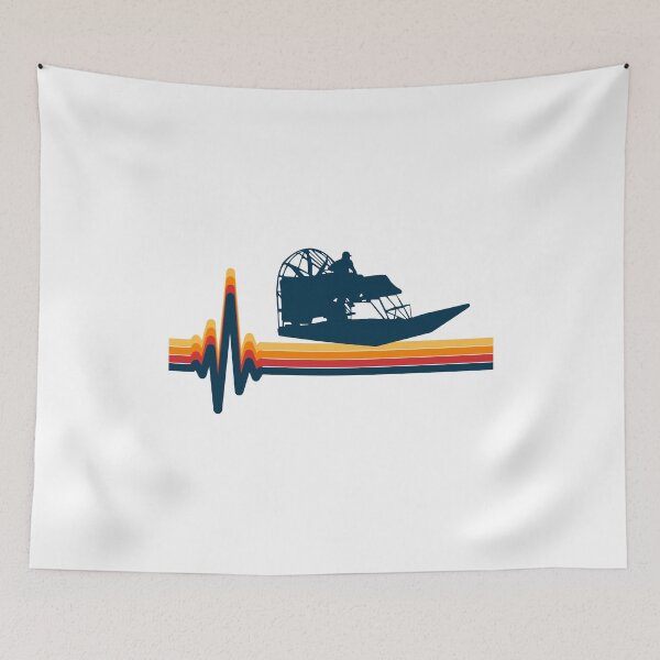 Item preview, Airboat Fanboat Airboating Swamp boat Heartbeat Pulse designed and sold by CuteDesigns1.