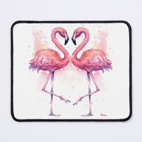 Item preview, Pink Flamingo Watercolor Two Flamingos designed and sold by Olga Shvartsur.