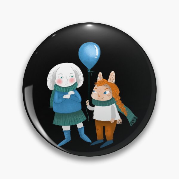Artikelvorschau, Zwei Kaninchen und ein Ballon (handgezeichnet) entworfen und verkauft von jasmineberry.