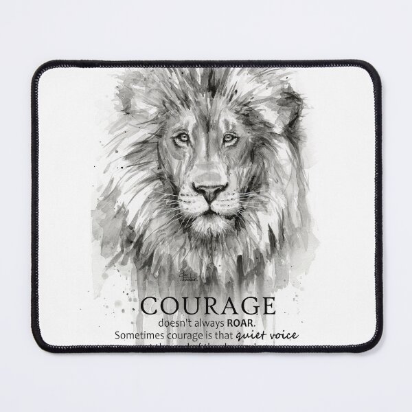 Item preview, Courage Quote Lion Motivational Watercolor designed and sold by Olga Shvartsur.