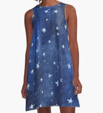 Stern-Aquarell-Illustration A-Linien Kleid